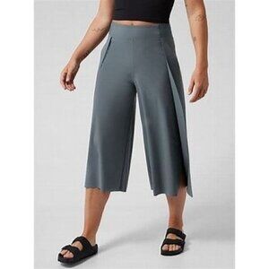Athleta Cosmic Wrap Pant Minimalistic Gray Crop Wide Leg 10
